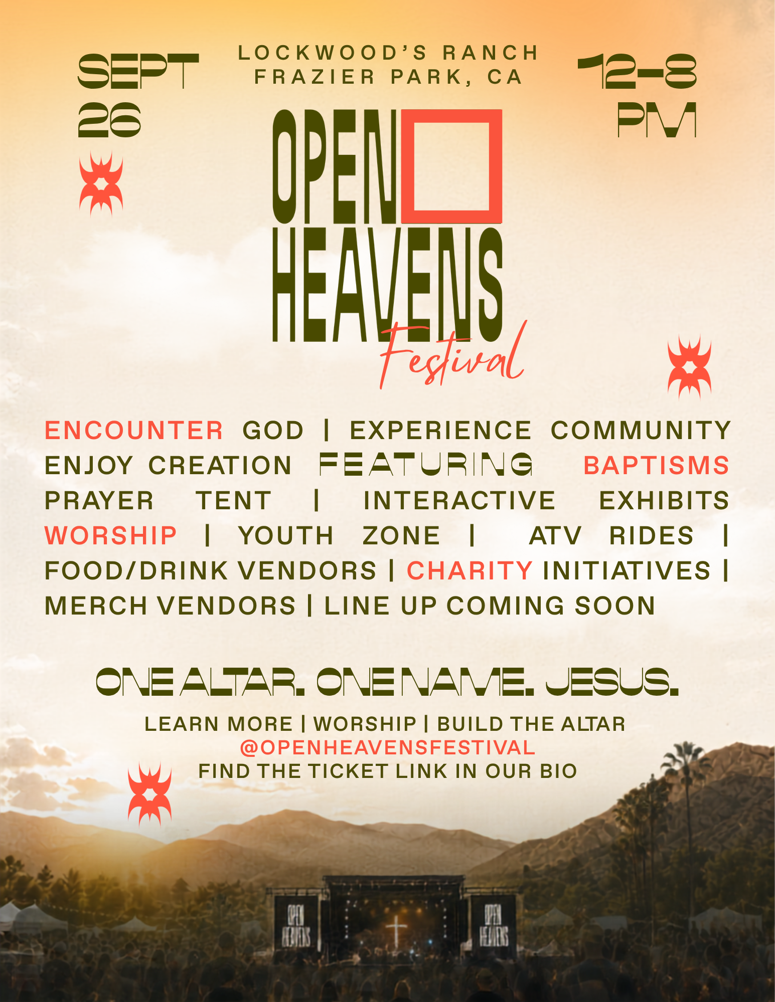 Open Heavens Festival flyer with September 26 event details